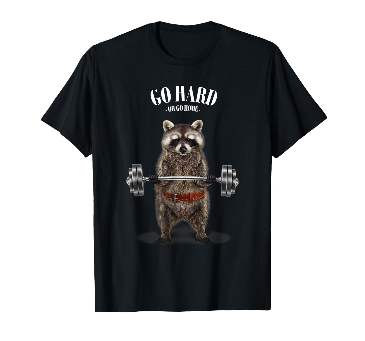 Raccoon Weightlifting in Fitness Gym T-Shirt