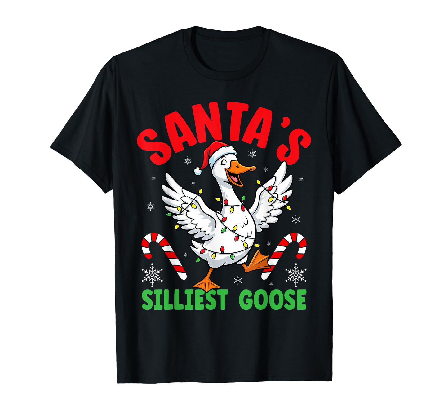 Santa's Silliest Goose Merry Christmas Silly Goose Xmas T-Shirt