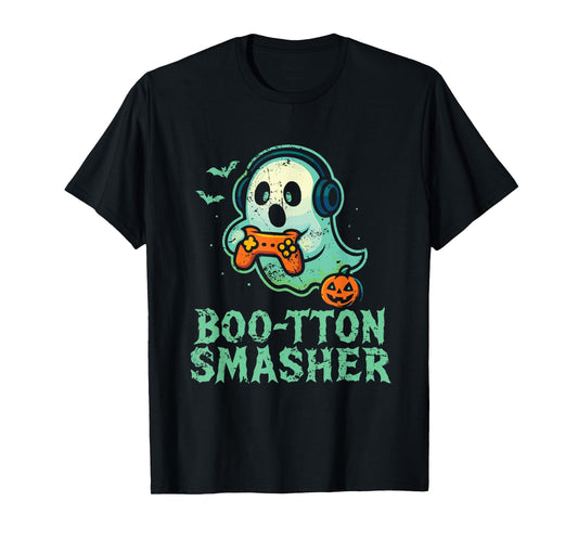 Boo-tton Smasher Gaming Ghost T-Shirt