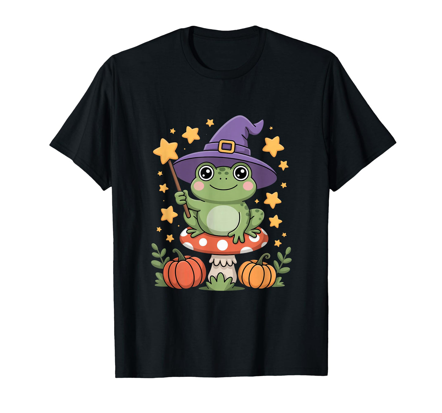 Cute Kawaii Halloween Frog with Magic Hat T-Shirt