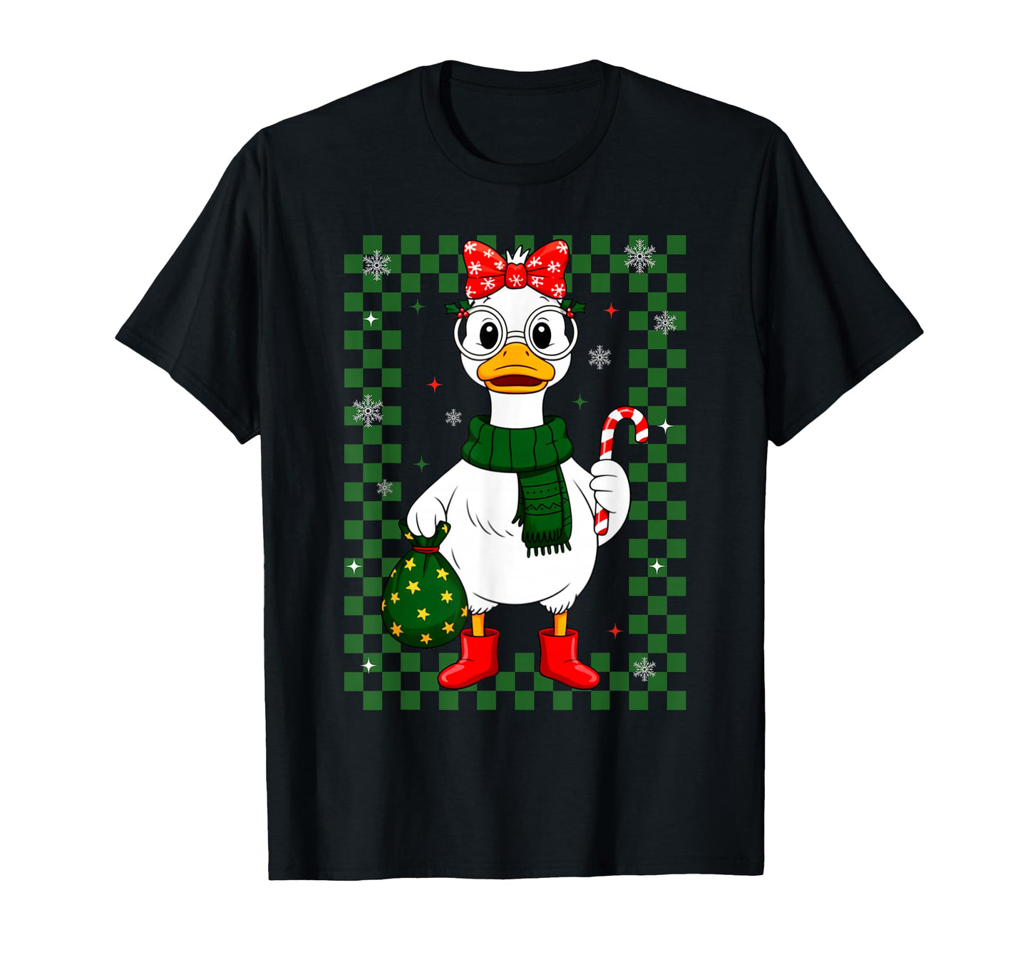 Christmas Candy Cane Goose Matching Couple Xmas Boys Girls T-Shirt