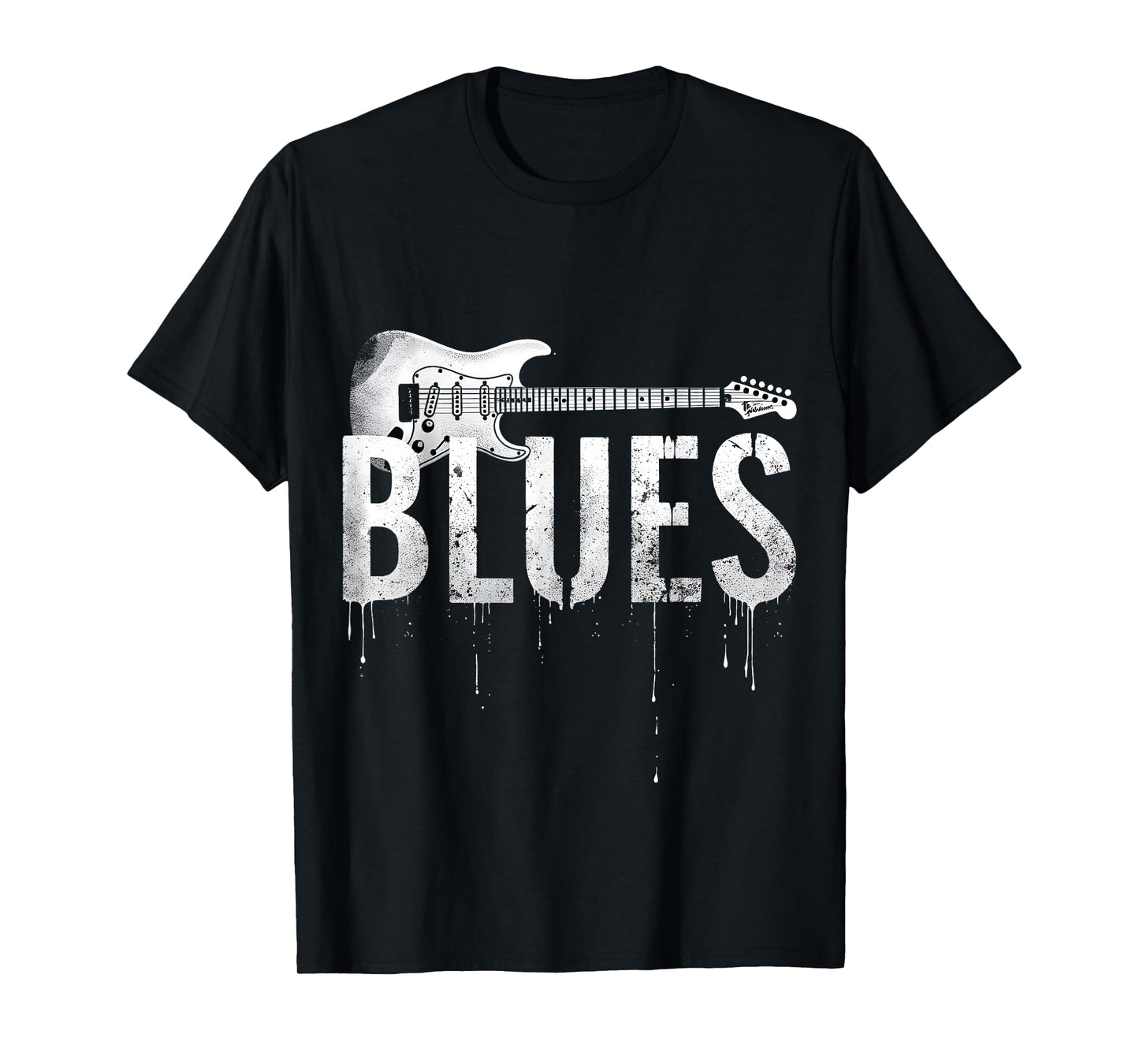 Distressed Electric Guitar Blues Music T-Shirt