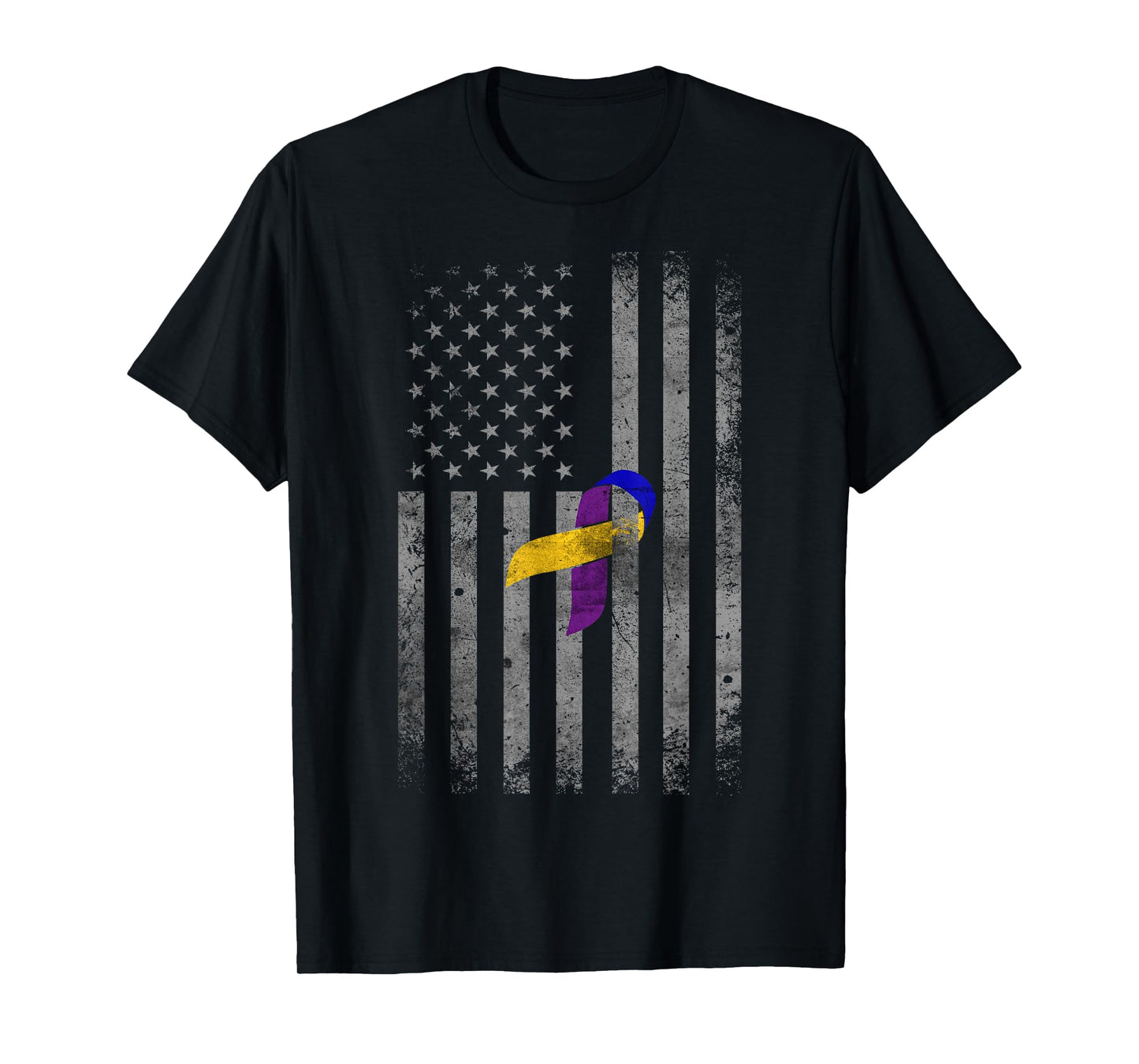 Vintage American Flag For Bladder Cancer Awareness T-Shirt