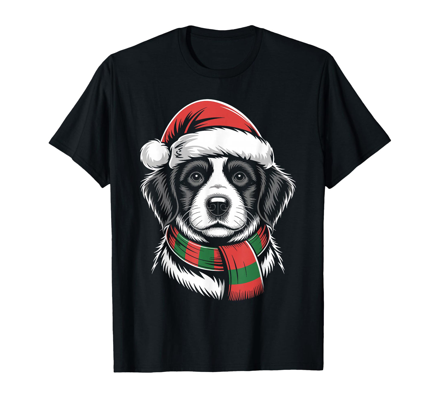 Afador Dog Xmas Santa Hat Scarf Christmas Costume T-Shirt