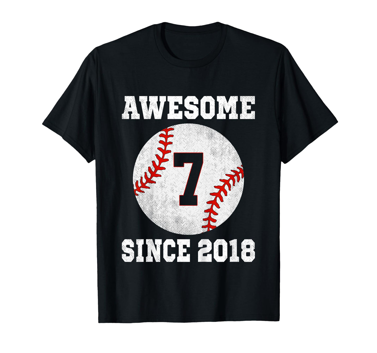 Kids 7th Birthday Baseball Player 7 Years Old Vintage Sports T-Shirt