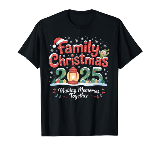Family Christmas 2025 Matching Squad Santa Elf Funny Xmas T-Shirt