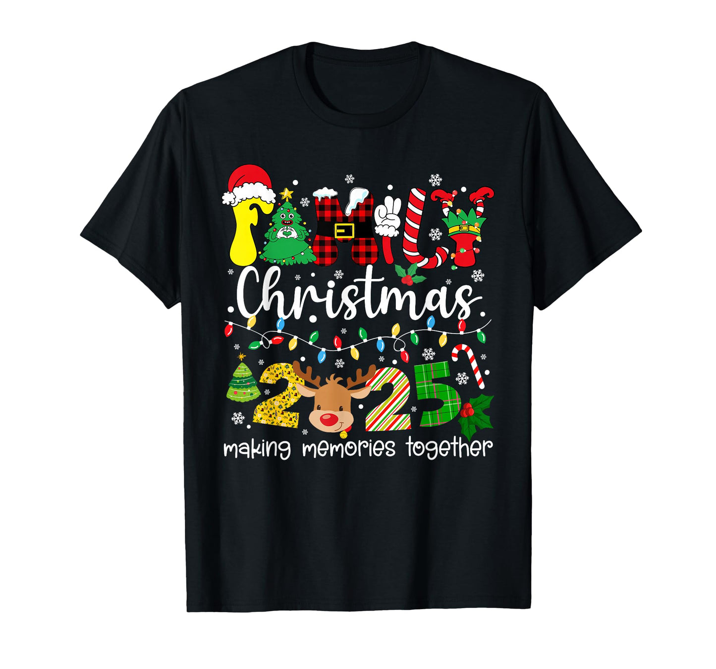 Family Christmas 2025 Matching Squad Santa Elf Funny Xmas T-Shirt