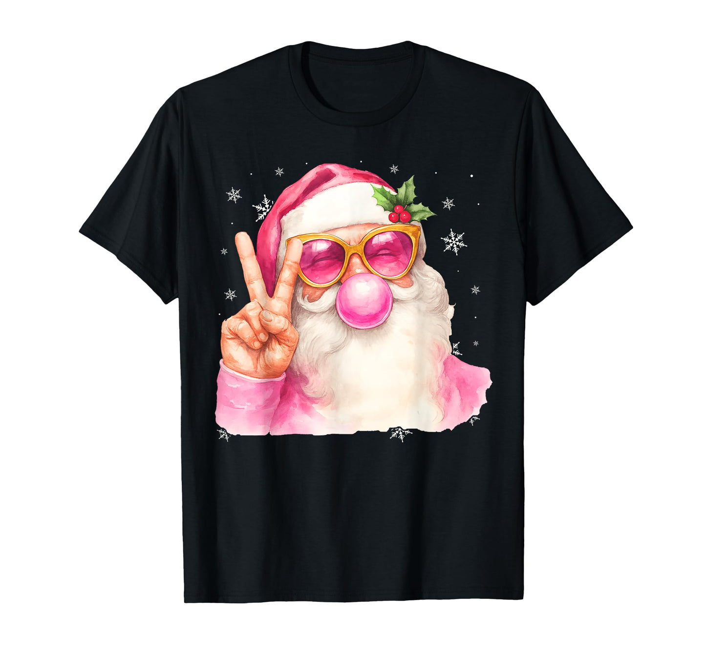 Cute Pink Santa Claus Bubblegum Christmas Xmas Men Women Kid T-Shirt