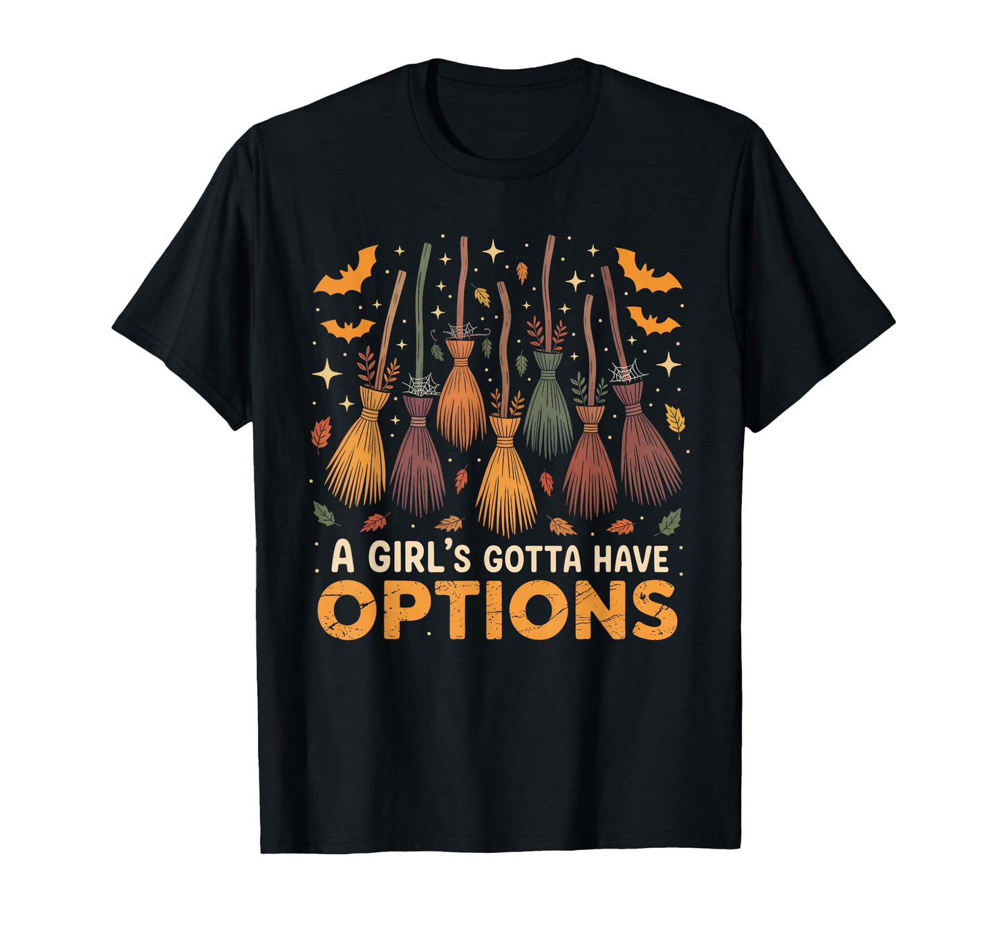Retro a Girl’s Gotta Have Options Spooky Witches Halloween T-Shirt