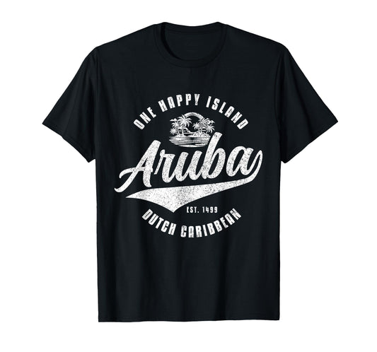 Aruba Happy Island Craibbean Souvenir Pride Vintage T-Shirt