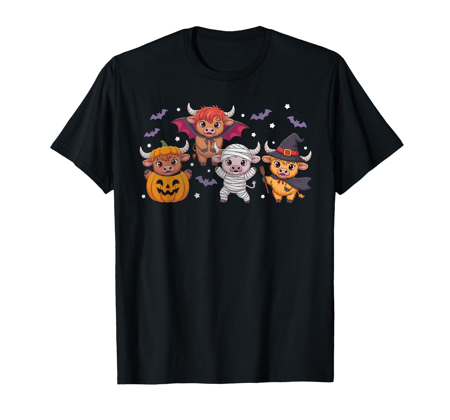 Highland Cow Halloween Spooky Cute Costume Squad T-Shirt