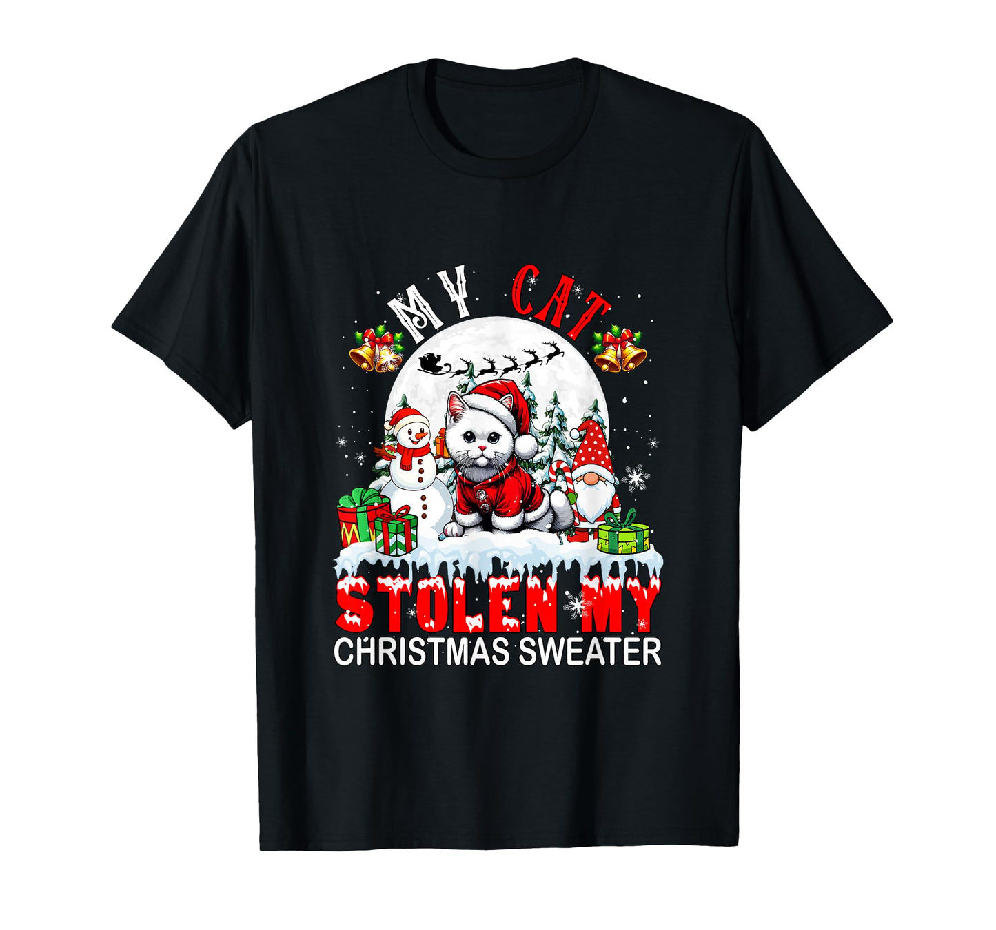 My Cat Stolen My Christmas Sweater Santa Dog Owner T-Shirt