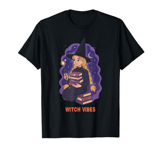 Cute Witch Book Lover Halloween T-Shirt
