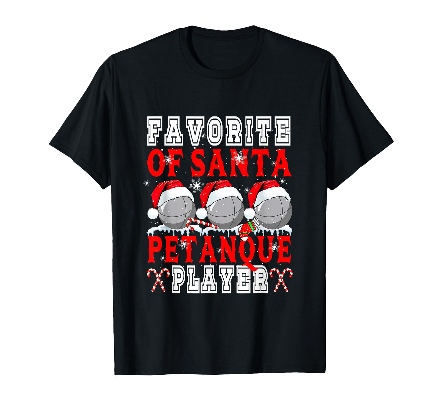 Favorite of Xmas Santa Funny Petanque Player Matching Team T-Shirt