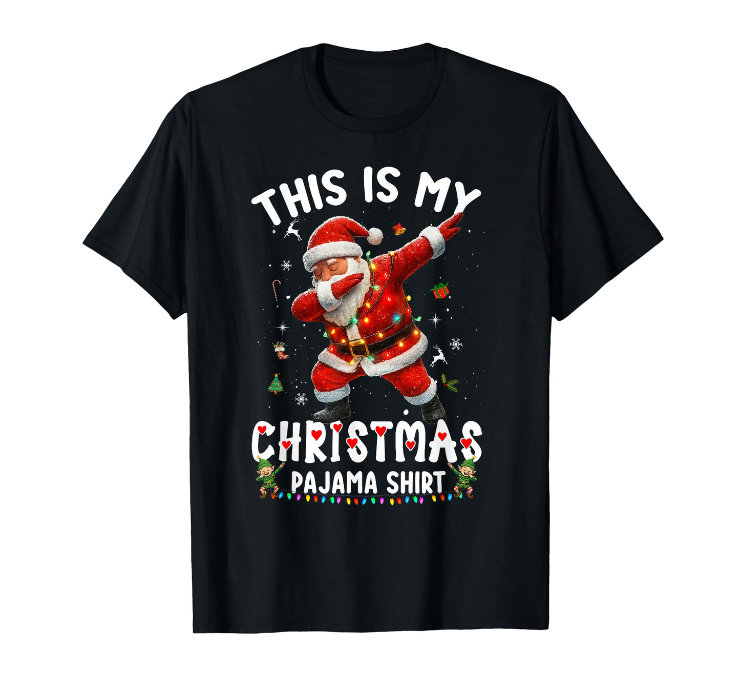 Dabbing Santa Funny Christmas Shirts Women 2025 Boys Girls T-Shirt