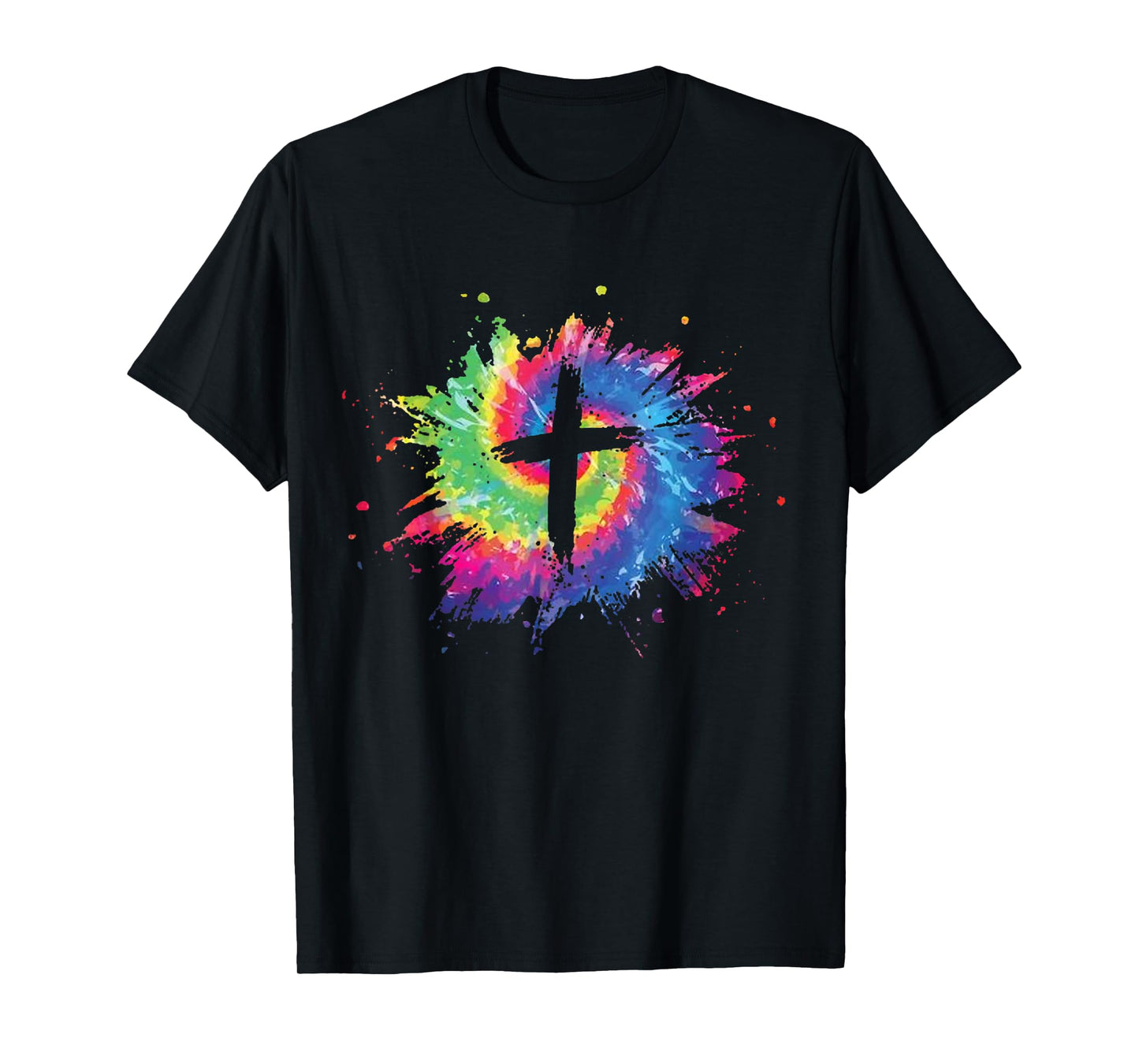 Tie Dye Cross God Jesus Faith Hippie Christian Men Women T-Shirt