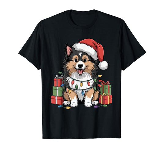 Cute Sheltie Christmas Xmas Design Funny Dog Lover Holiday T-Shirt