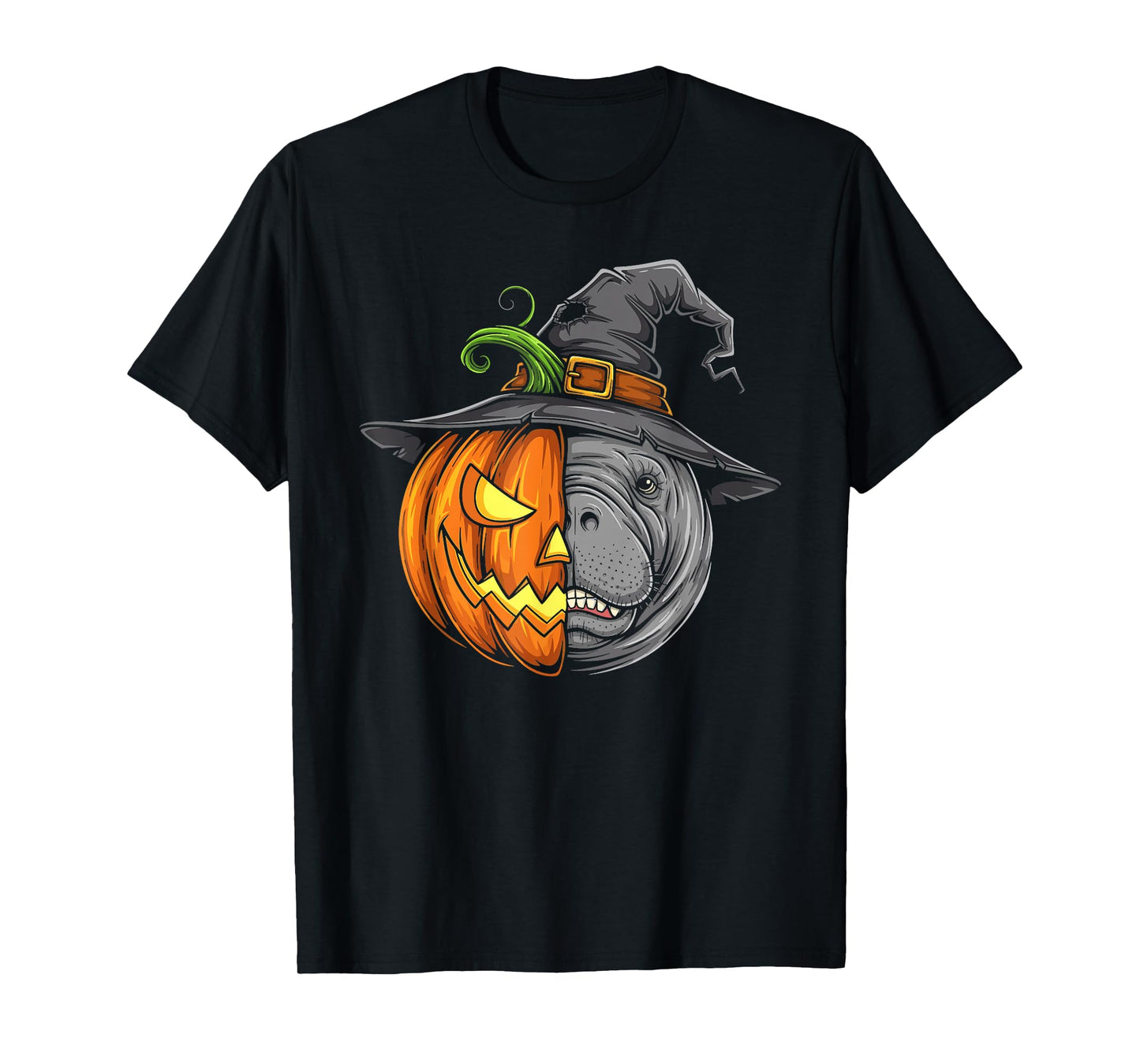 Manatee Pumpkin Jack O Lantern Halloween Kids Mens Womens T-Shirt