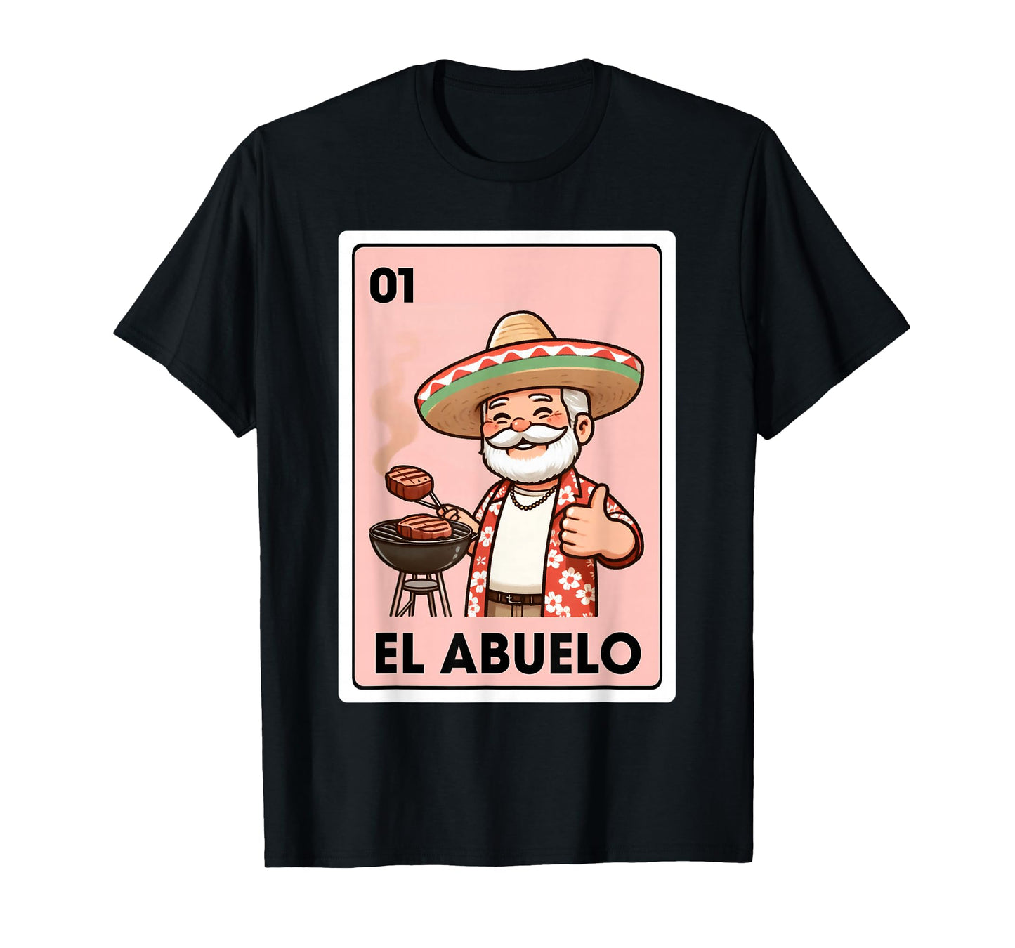 El Abuelo Grilling Grandpa Mexican Bingo Card T-Shirt