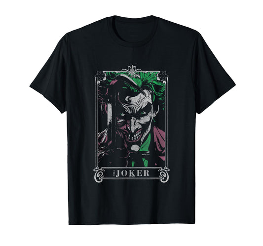 DC Comics Batman The Joker Tarot Card Vintage Portrait T-Shirt