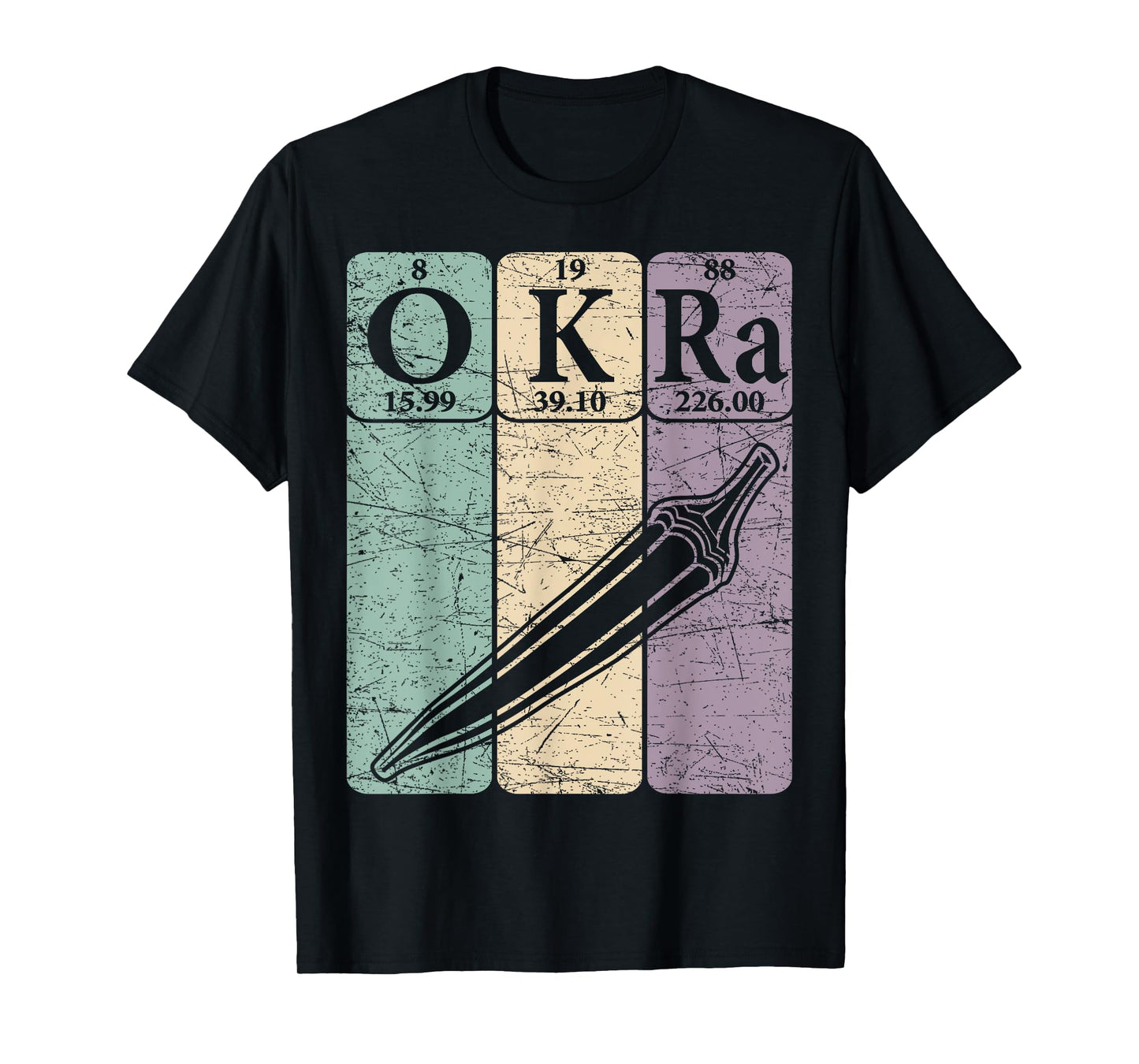 Okra Periodic Table Elements Okra Vegetable Retro T-Shirt
