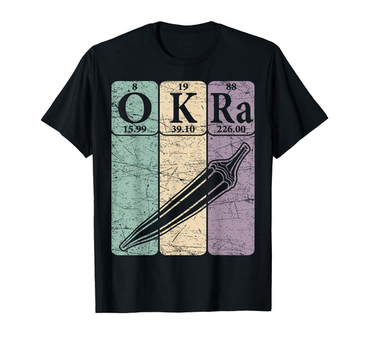 Okra Periodic Table Elements Okra Vegetable Retro T-Shirt