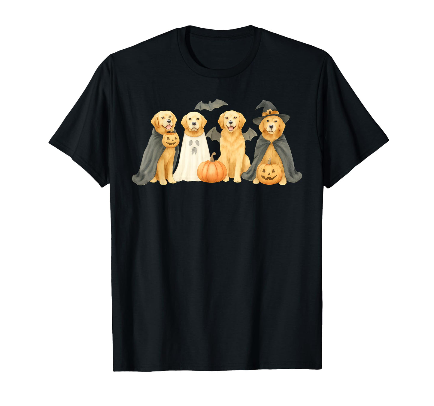 Golden Retriever Ghost Dog Halloween Golden Retriever Witch T-Shirt