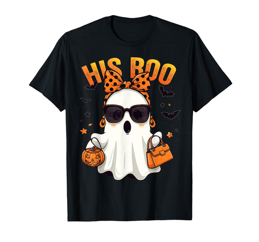 Her Boo His Boo Funny Ghost Matching Couples Halloween 2024 T-Shirt