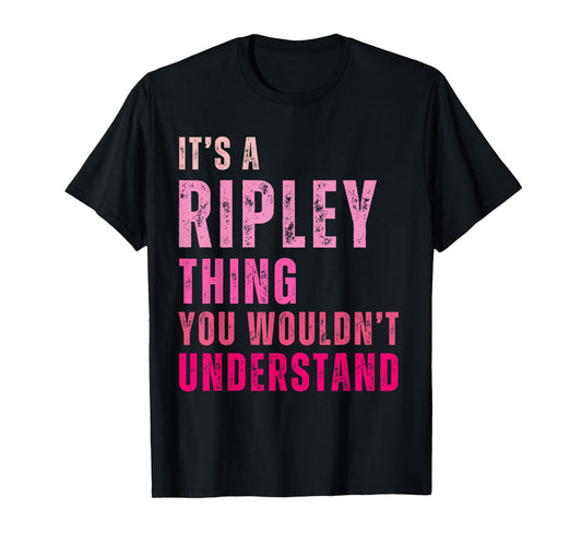 Ripley Personalized Names Apparel Unisex-Adults Vintage T-Shirt Black Small Everyday Casual