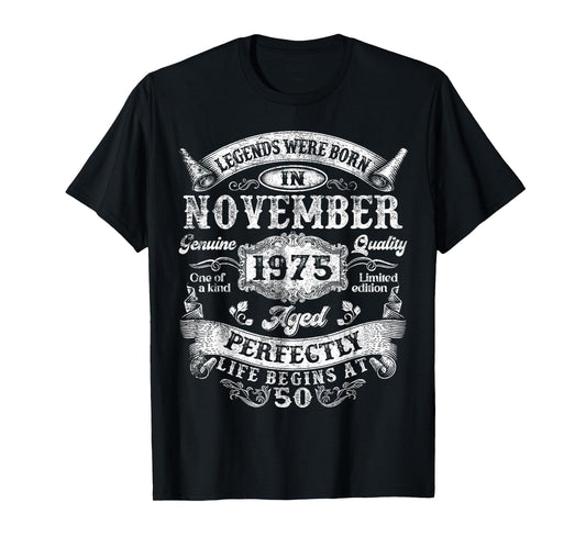 Legend Since November 1975 Vintage Retro 50th Birthday Men T-Shirt