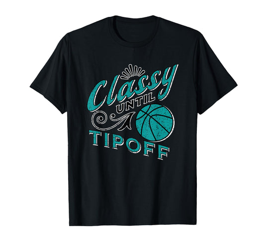 Classy Women Teal Basketball Gift For Basketball Mom Text T-Shirt