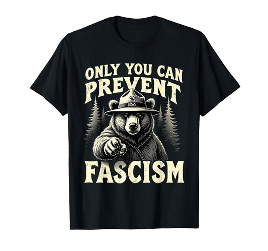 Bear Forest Political Satire Prevent Fascism Vintage Style T-Shirt