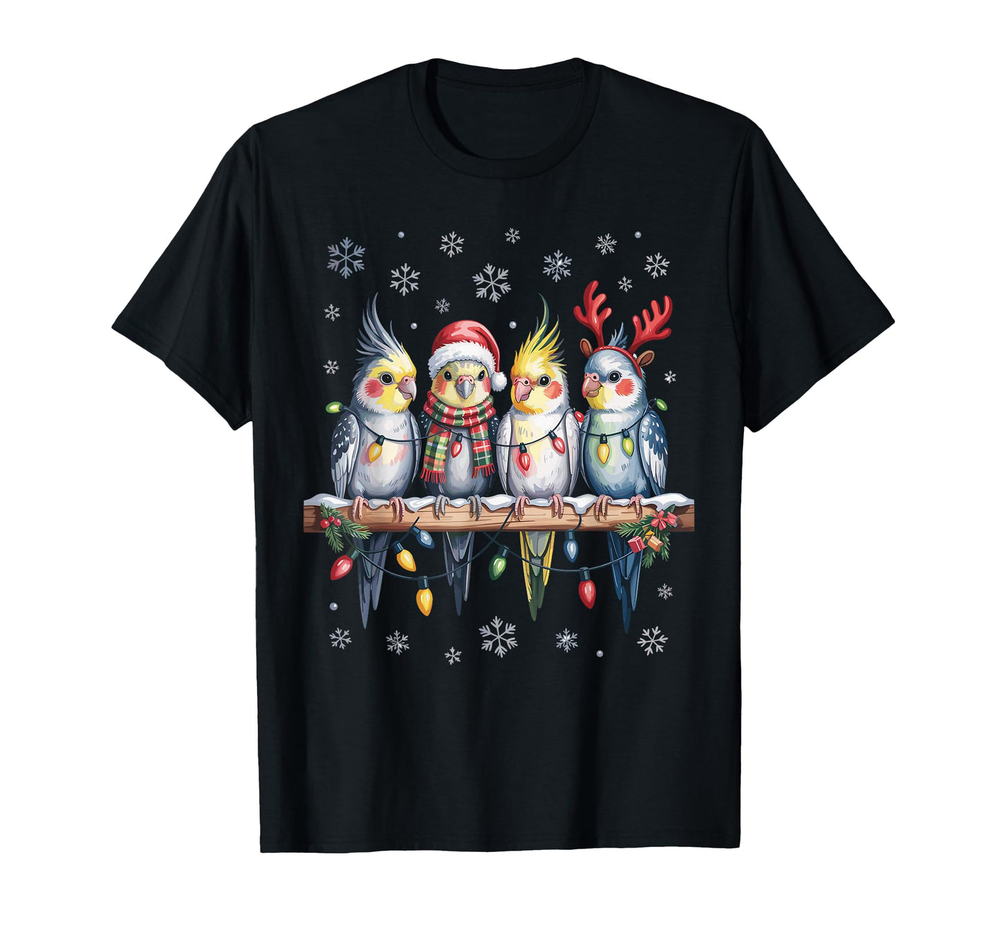 Cockatiel Christmas Cute Pet Lovers Funny Holiday Pajamas T-Shirt