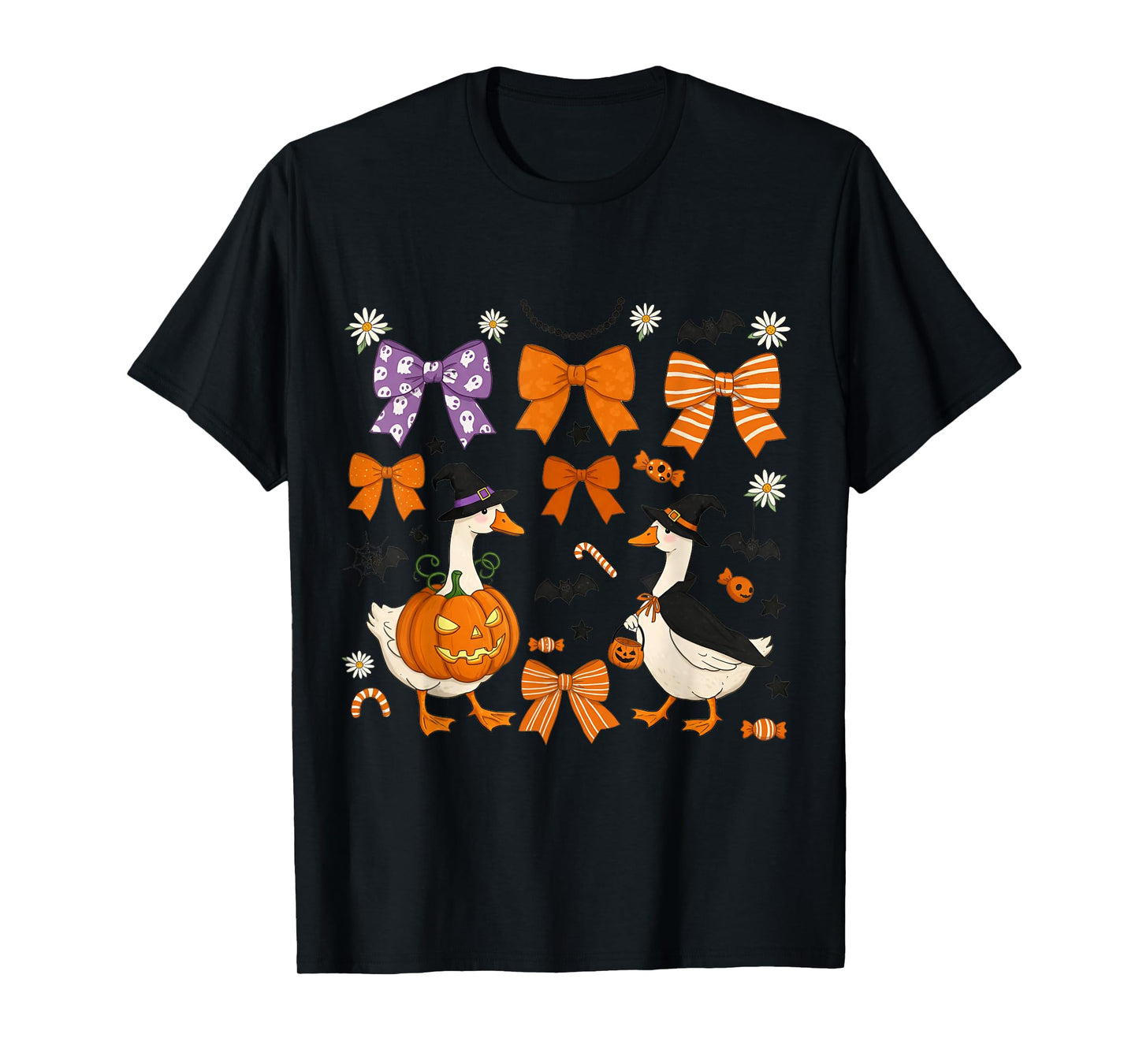 Boo Goose Ghost Pumpkin Goose Halloween Witch Goose Costume T-Shirt