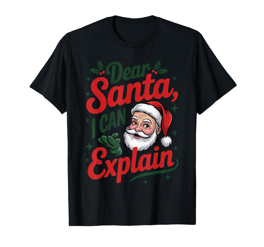 Dear Santa I Can Explain Retro Christmas Design T-Shirt