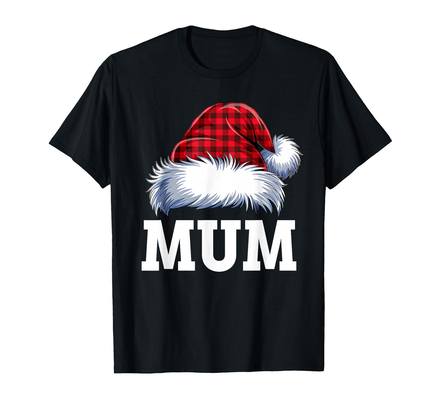 Mum Santa Red Plaid Christmas Family Matching Pajamas Xmas T-Shirt