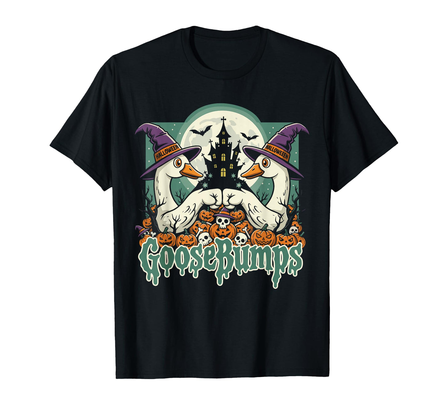 Cute Spooky Goose Shirt, Funny Halloween Goose Bumps T-Shirt