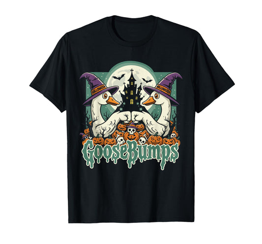 Cute Spooky Goose Shirt, Funny Halloween Goose Bumps T-Shirt