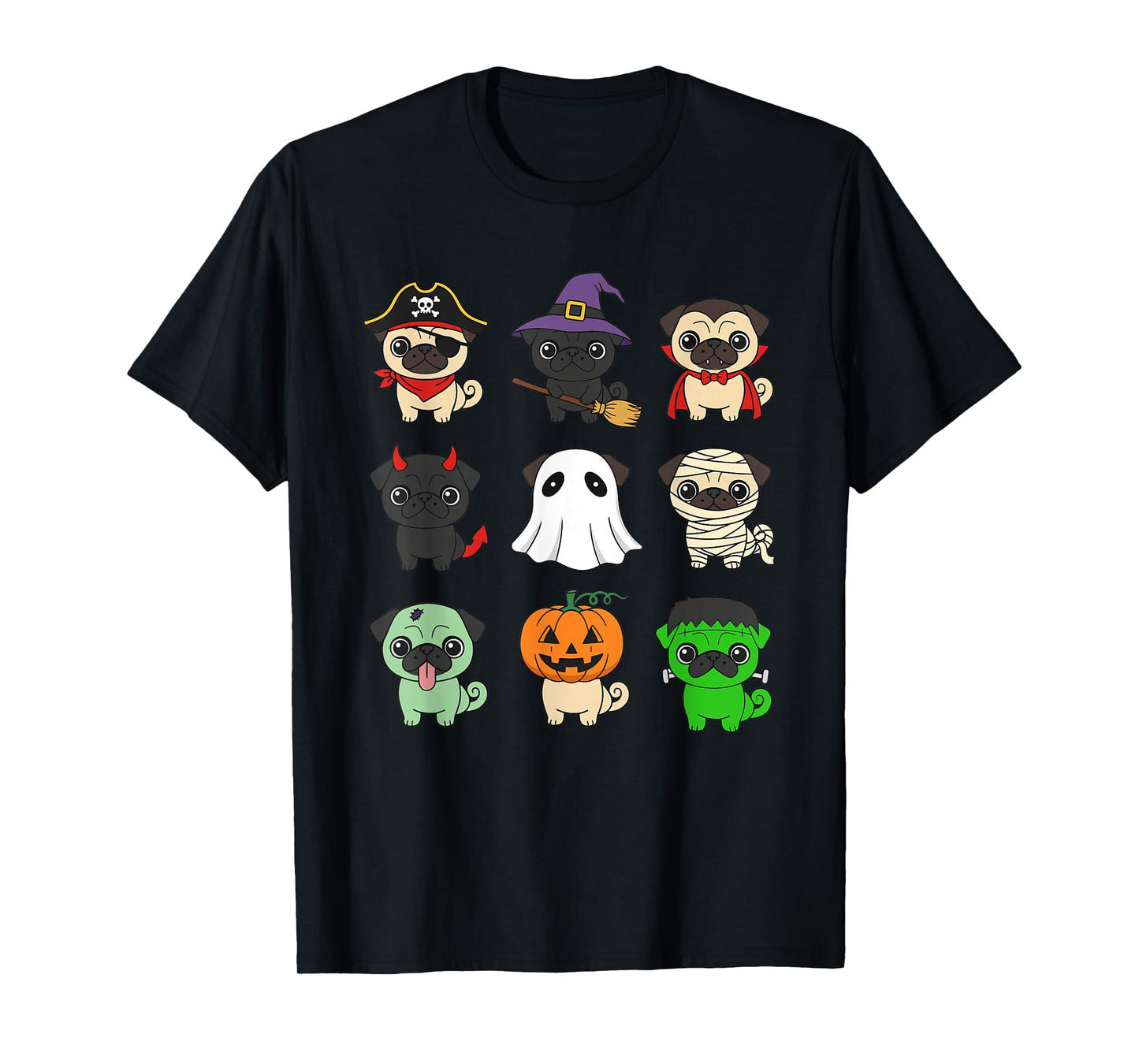 Pug Costumes Trick Or Treat Outfit Funny Pug Puppy Halloween T-Shirt