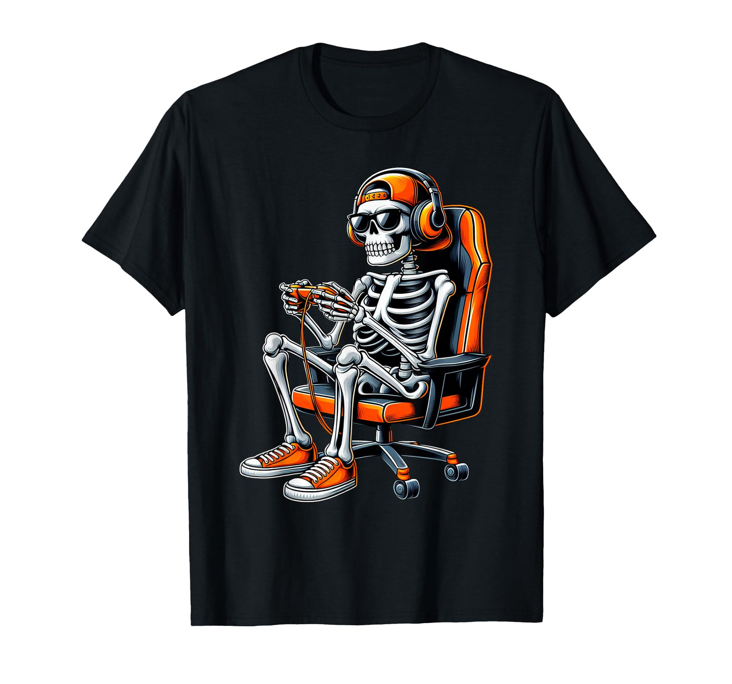 Halloween Skeleton Gamer Video Gaming Boys Men Kids Gamer T-Shirt