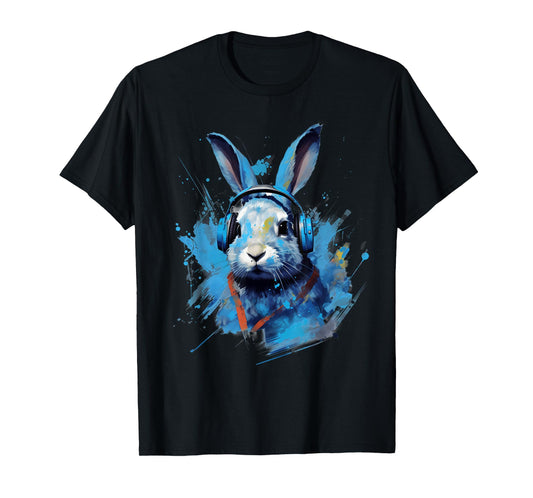 Rave EDM Lionhead Rabbit Headphone T-Shirt