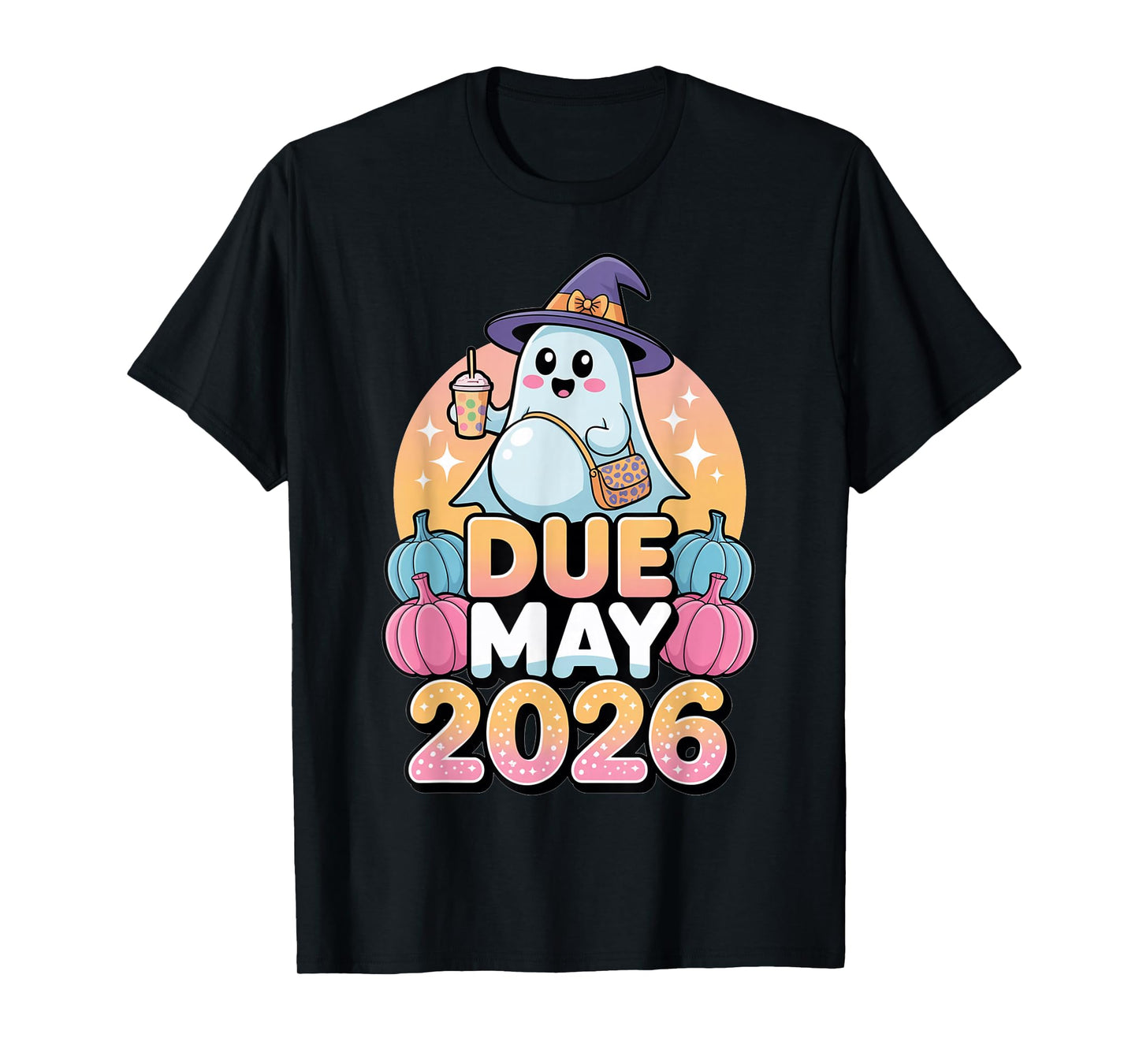 Halloween Pregnant Due May 2026 Mama Ghost Baby Mom T-Shirt