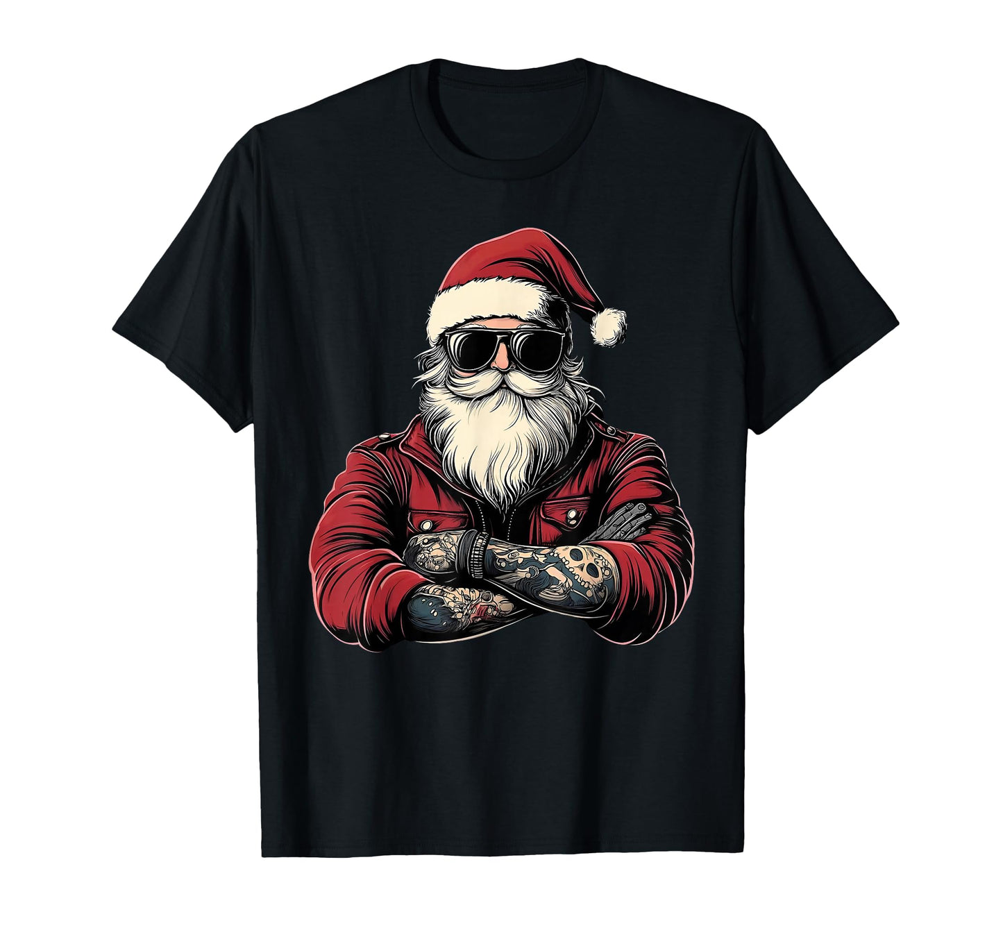 Santa Sunglasses Merry Christmas Xmas Pajamas Holiday Cool T-Shirt