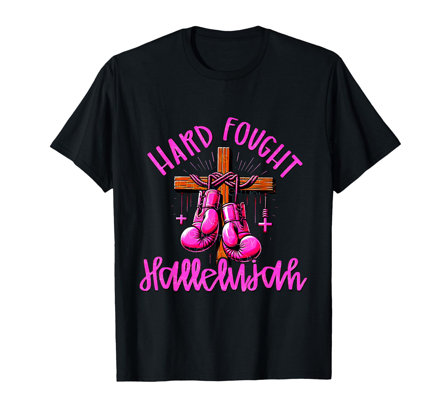 Hard Fought Hallelujah Jesus Cross T-Shirt