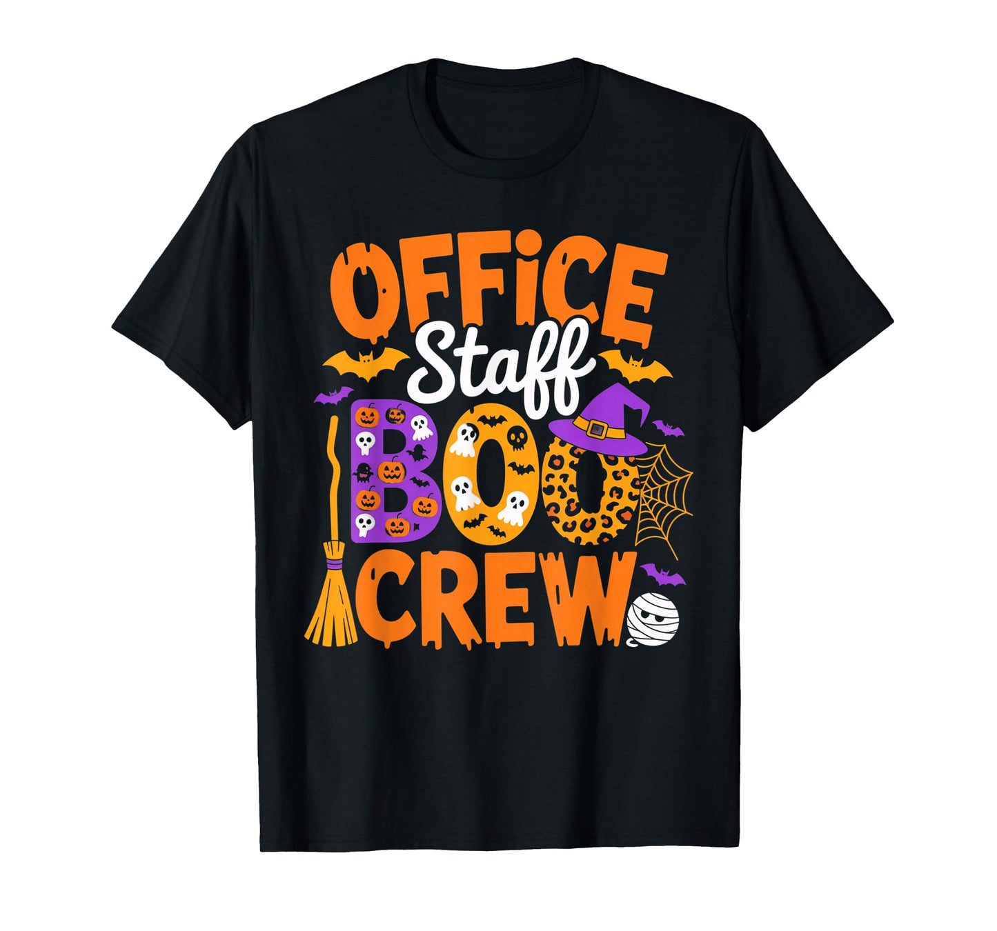 Office Staff Boo Crew Halloween Outfit for Coworkers Party T-Shirt