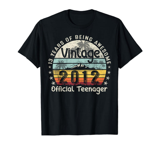 13 Yr Old Gifts Vintage 2012 Official Teenager 13th Birthday T-Shirt
