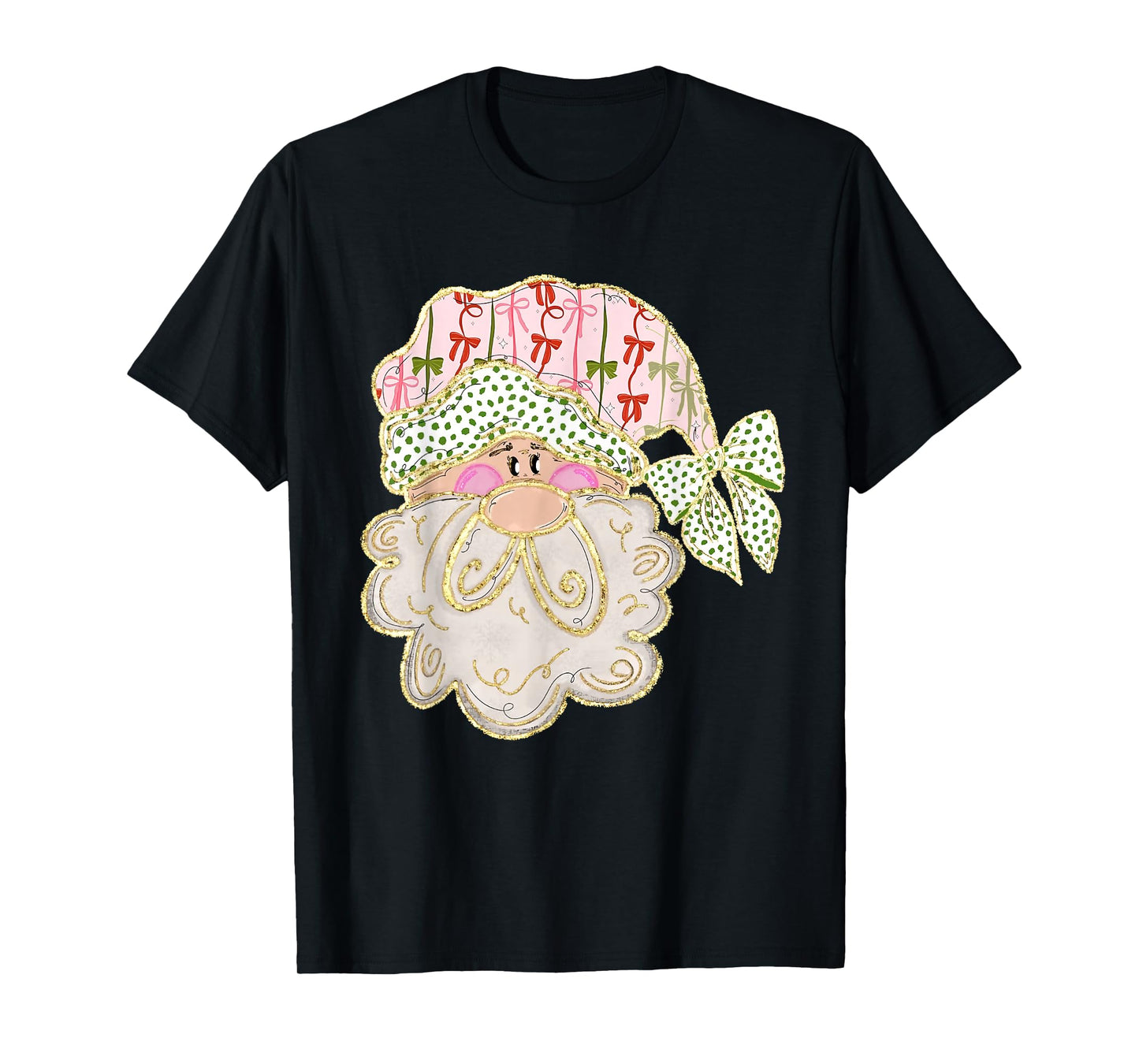Preppy Bow Santa T-Shirt