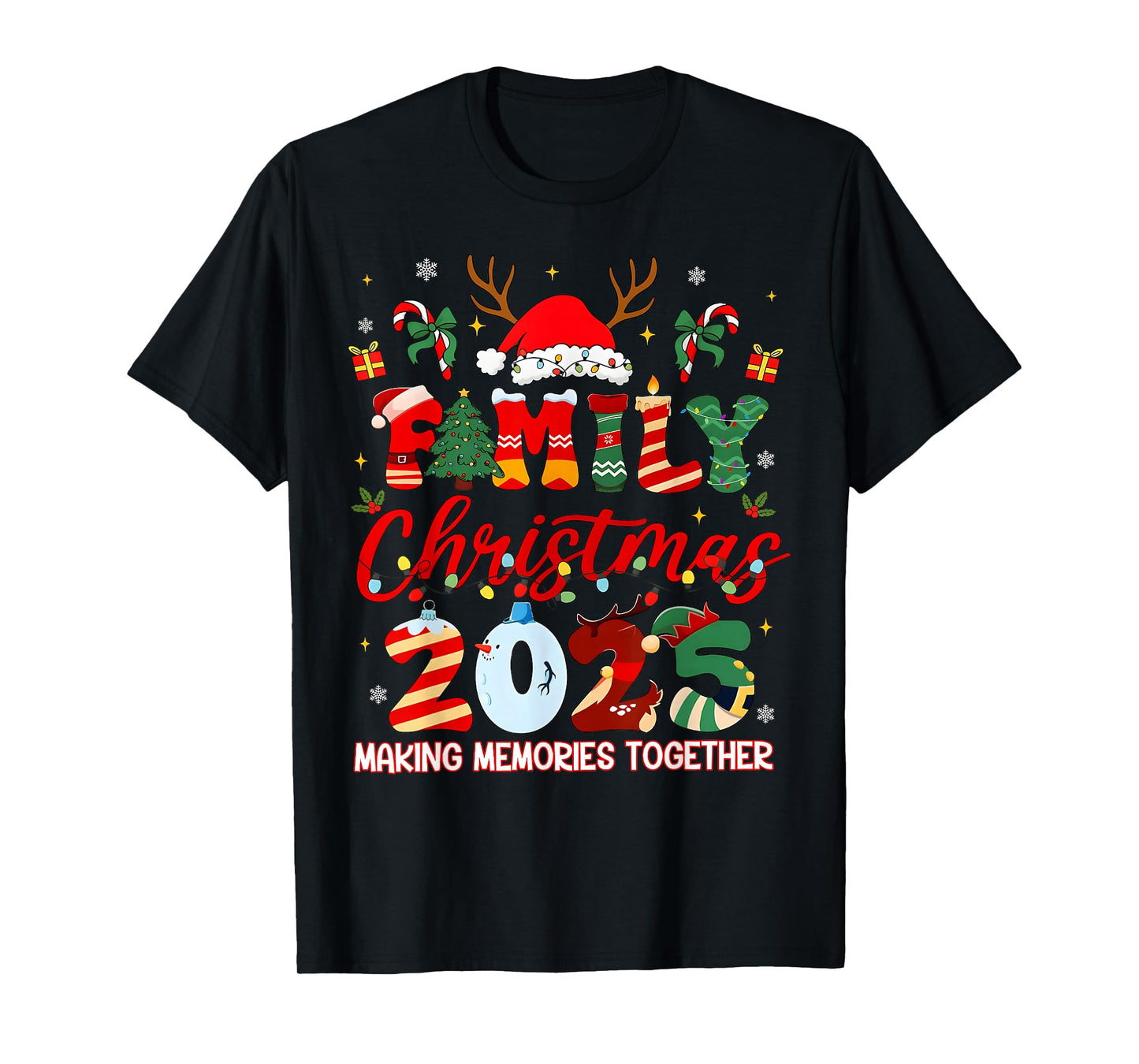 Family Christmas 2025 Matching Outfit Xmas Squad Santa T-Shirt