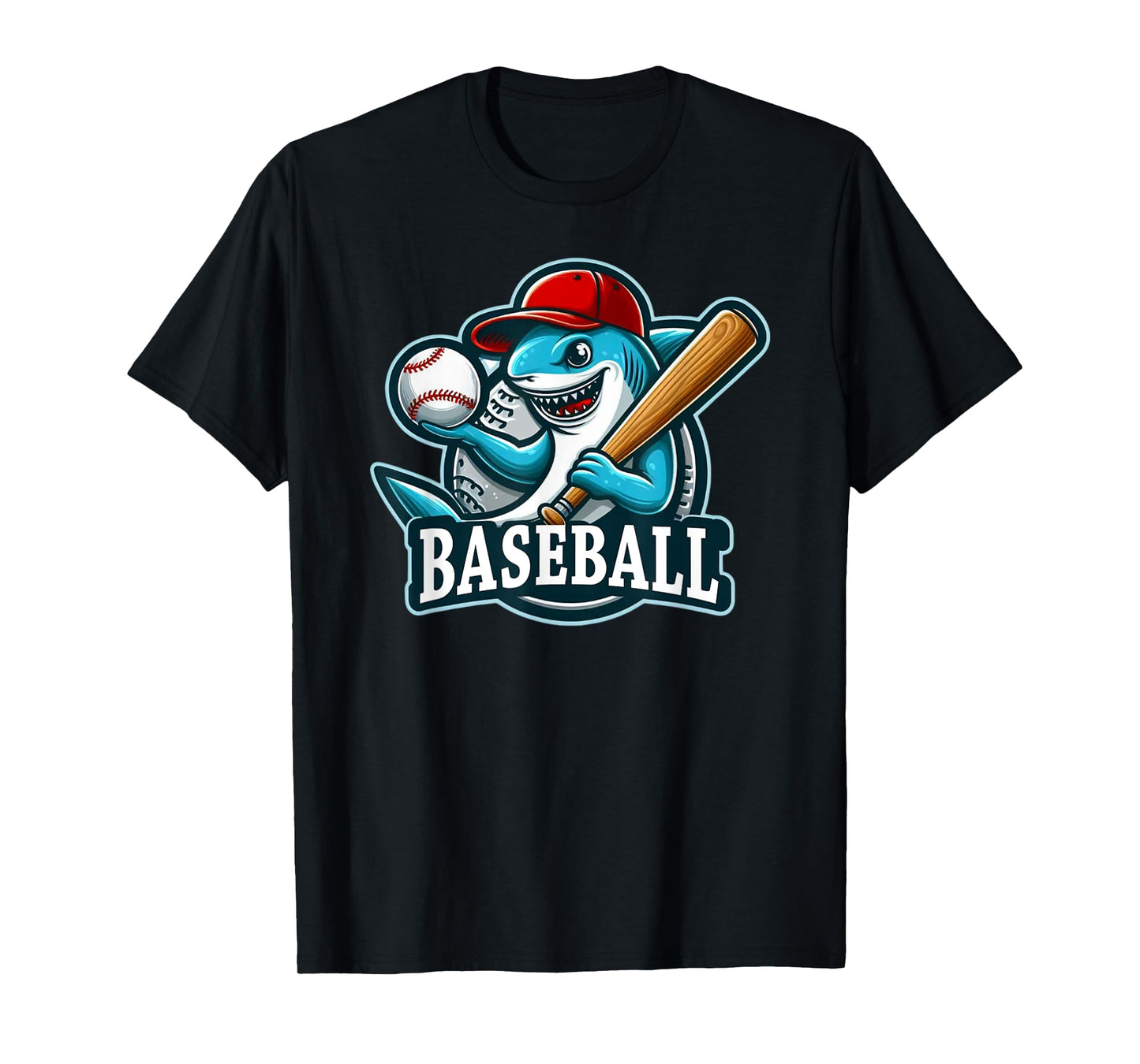 Baseball Shark Playing Baseball T-Shirt