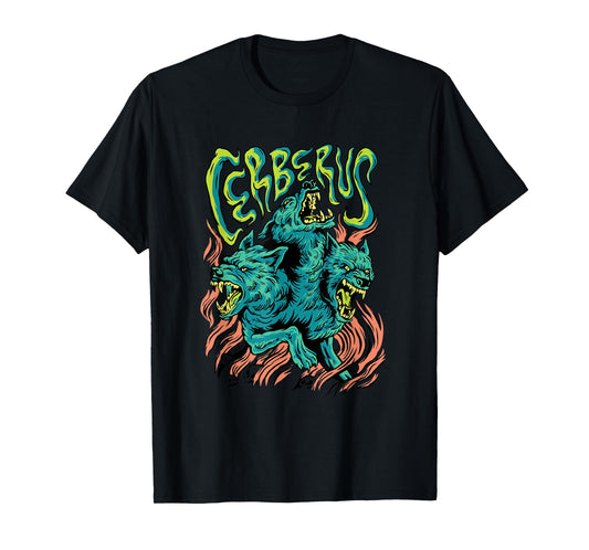 Cerberus - Creepy Three-Headed Dog Greek Mythology Lover T-Shirt for Men Women Kids
